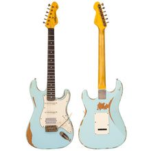 Load image into Gallery viewer, Ultra-Gloss Distressed Laguna Blue Vintage V6H ICON HSS Electric Guitar