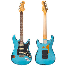 Load image into Gallery viewer, Distressed Gun Hill Blue Over Sunburst Vintage V6 ICON Electric Guitar