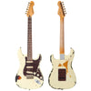 Distressed White Over Sunburst Vintage V6 ICON Electric Guitar