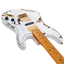 Load image into Gallery viewer, Distressed White Over Sunburst Gloss Vintage V6 ProShop Custom-Build Electric Guitar
