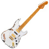 Distressed White Over Sunburst Gloss Vintage V6 ProShop Custom-Build Electric Guitar
