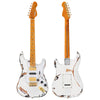 Distressed White Over Sunburst Gloss Vintage V6 ProShop Custom-Build Electric Guitar