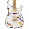 Distressed White Over Sunburst Gloss Vintage V6 ProShop Custom-Build Electric Guitar