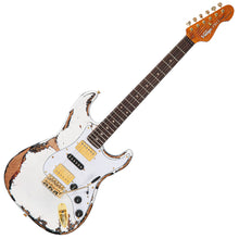 Load image into Gallery viewer, Distressed White Over Sunburst Gloss Vintage V6 ProShop Custom-Build Electric Guitar