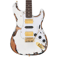 Load image into Gallery viewer, Distressed White Over Sunburst Gloss Vintage V6 ProShop Custom-Build Electric Guitar