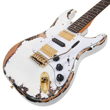 Load image into Gallery viewer, Distressed White Over Sunburst Gloss Vintage V6 ProShop Custom-Build Electric Guitar