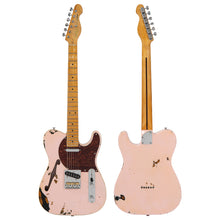 Load image into Gallery viewer, Distressed Shell Pink over Sunburst Vintage V72 ProShop Custom-Build Electric Guitar