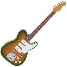 Load image into Gallery viewer, Vintage REVO Series Trio Electric Guitar ~ Green/Yellow Burst