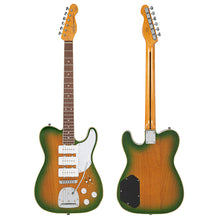 Load image into Gallery viewer, Vintage REVO Series Trio Electric Guitar ~ Green/Yellow Burst