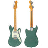 Metallic Sherwood Green Vintage REVO Series 'Colt HH Twin' Hardtail Guitar