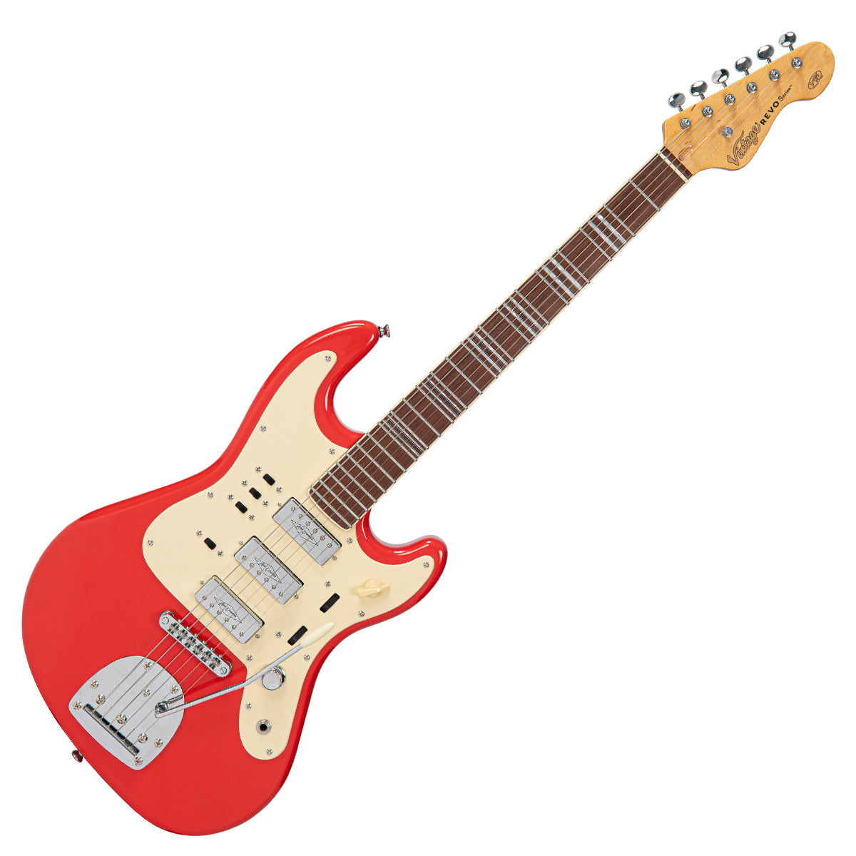 Vintage REVO Series Galactica Electric Guitar ~ Firenza Red