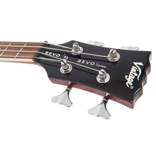 Load image into Gallery viewer, Vintage REVO Series 'Supreme' Semi-Acoustic Bass Guitar ~ Cherry Red