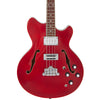 Vintage REVO Series 'Supreme' Semi-Acoustic Bass Guitar ~ Cherry Red