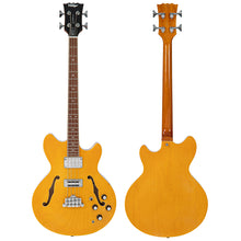 Load image into Gallery viewer, Vintage REVO Series 'Supreme' Semi-Acoustic Bass Guitar ~ Natural