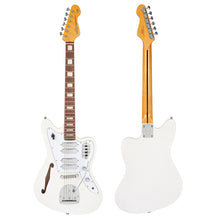 Load image into Gallery viewer, Metallic White Vintage REVO Series 'Surfmaster' Quad Electric Guitar
