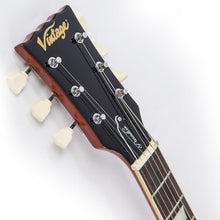 Load image into Gallery viewer, Vintage V100AFD Reissued Electric Guitar ~ Left Hand Flamed Amber