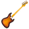 Left Hand Sunset Sunburst Vintage V74 ICON Fretless Bass Guitar