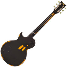 Load image into Gallery viewer, Vintage V100 ICON Electric Guitar ~ Distressed Black Over Sunburst