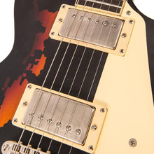 Load image into Gallery viewer, Vintage V100 ICON Electric Guitar ~ Distressed Black Over Sunburst