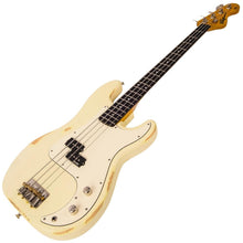 Load image into Gallery viewer, Distressed Vintage White Vintage V4 ICON Bass Guitar
