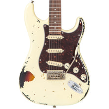 Load image into Gallery viewer, Distressed White Over Sunburst Vintage V6 ICON Electric Guitar