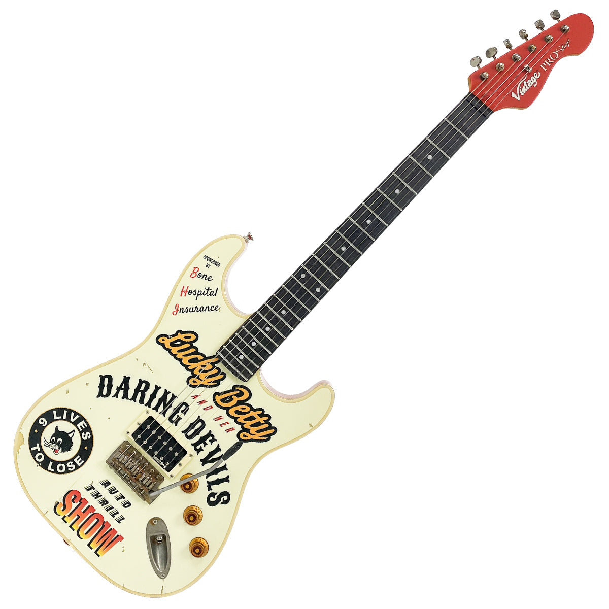 Vintage ProShop Unique Joe Doe ~ Lucky Betty™ ~ Distressed White
