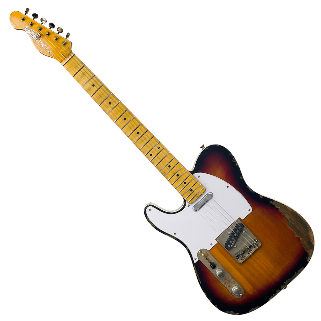 Left Hand Heavy Distressed Sunburst Vintage LV59 ProShop Unique Electric Guitar