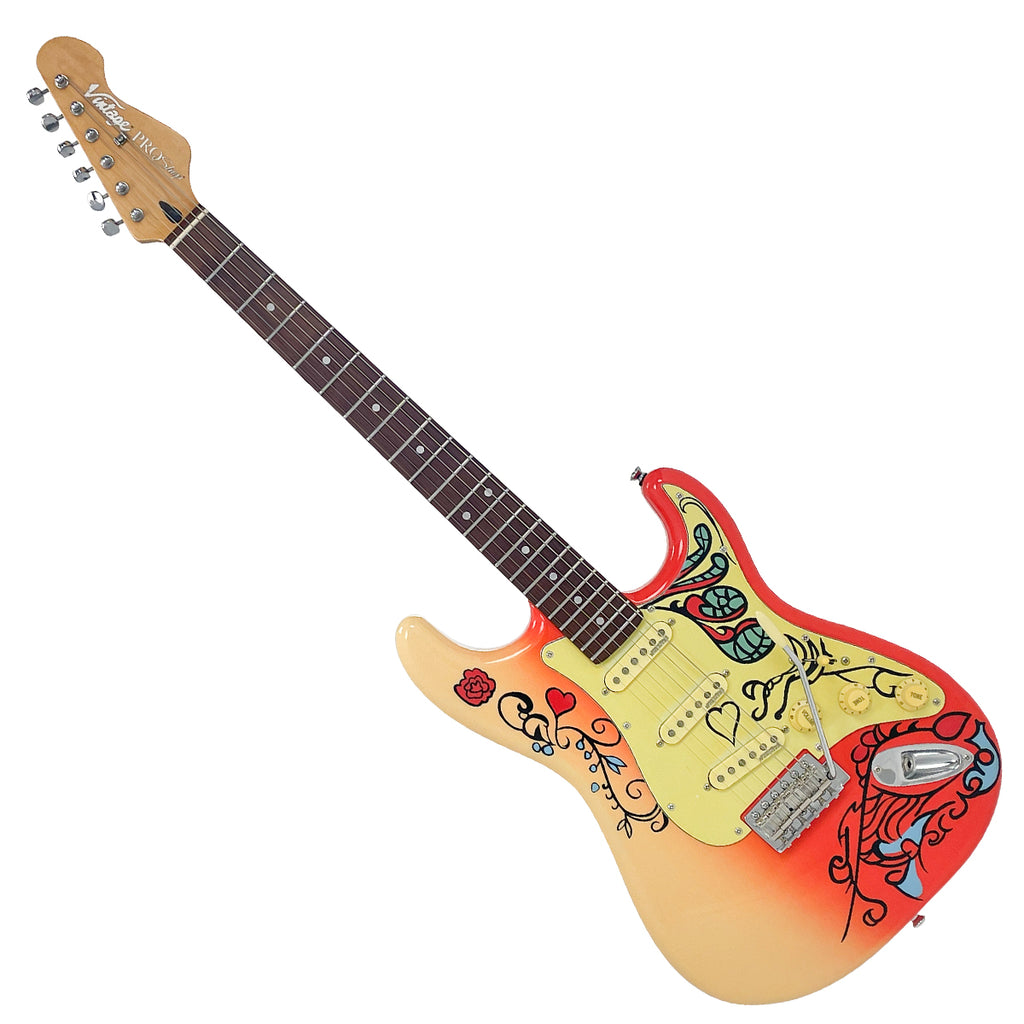 Left Hand 'Summer of Love' Vintage V6 ProShop Unique Electric Guitar