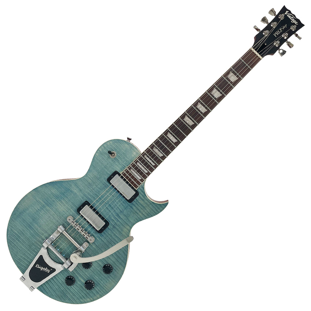 Bigsby Trans Blue Vintage V100 ProShop Unique Electric Guitar