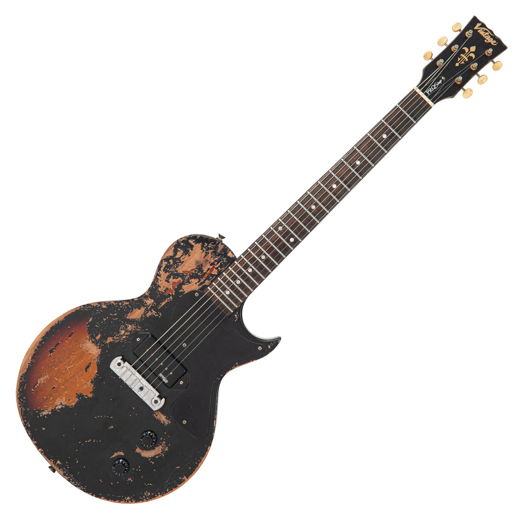 Vintage V120 ProShop Custom Build ~ Heavy Distressed / Black (Contact: Richards Guitars. www.rguitars.co.uk)