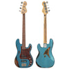 Distressed Metallic Blue Over Sunburst Vintage V42 ProShop Custom-Build Bass Guitar