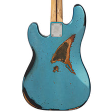 Load image into Gallery viewer, Distressed Metallic Blue Over Sunburst Vintage V42 ProShop Custom-Build Bass Guitar