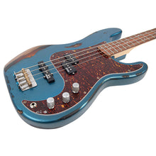 Load image into Gallery viewer, Distressed Metallic Blue Over Sunburst Vintage V42 ProShop Custom-Build Bass Guitar