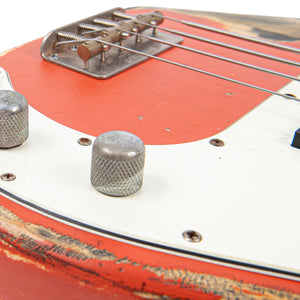 Super Heavy Distressed Firenza Red Vintage V4 ProShop Custom-Build Bass Guitar