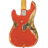 Super Heavy Distressed Firenza Red Vintage V4 ProShop Custom-Build Bass Guitar