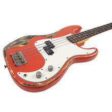 Load image into Gallery viewer, Super Heavy Distressed Firenza Red Vintage V4 ProShop Custom-Build Bass Guitar