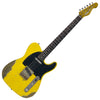 Distressed Canary Yellow Vintage V52 ProShop Unique Electric Guitar.