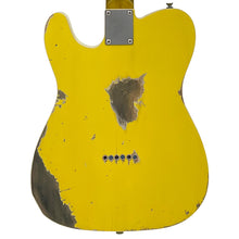 Load image into Gallery viewer, Distressed Canary Yellow Vintage V52 ProShop Unique Electric Guitar.