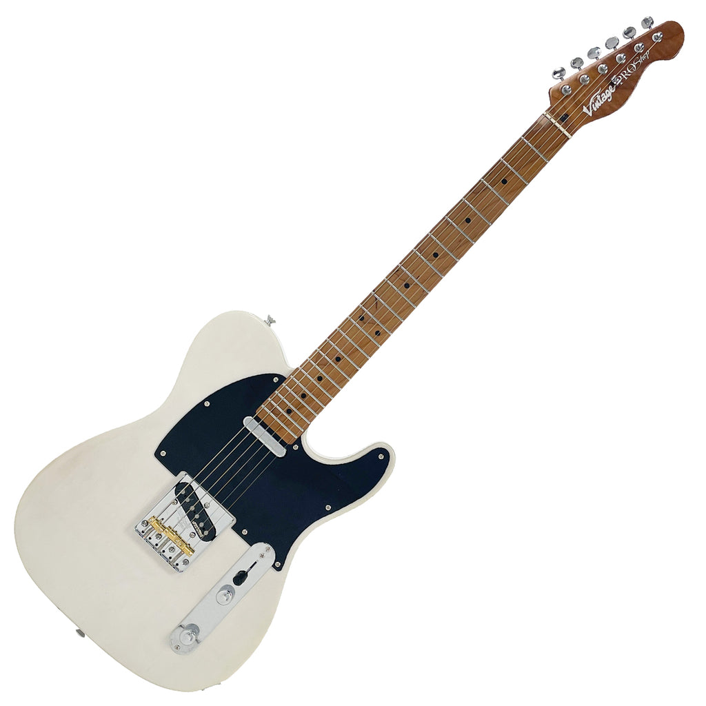 Aged Ash Blonde / Roasted Flamed Maple Neck Vintage V52 ProShop Unique Electric Guitar