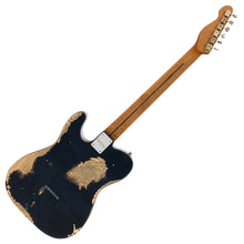 Load image into Gallery viewer, Heavy Distressed Matte Black with Roasted Maple Neck and Mirrored Scratchplate Vintage V52 ProShop Unique Electric Guitar