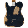 Heavy Distressed Matte Black with Roasted Maple Neck and Mirrored Scratchplate Vintage V52 ProShop Unique Electric Guitar