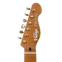 Load image into Gallery viewer, Heavy Distressed Matte Black with Roasted Maple Neck and Mirrored Scratchplate Vintage V52 ProShop Unique Electric Guitar