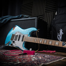Load image into Gallery viewer, Vintage 30th Anniversary V6 Electric Guitar ~ Gun Hill Blue