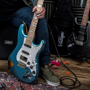 Vintage 30th Anniversary V6 Electric Guitar ~ Gun Hill Blue