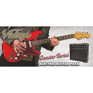 Vintage V60 Maple Coaster Series Electric Guitar Pack ~ Gloss Black