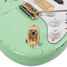 Load image into Gallery viewer, Distressed Surf Green Over Black Vintage V6 ProShop Custom-Build Electric Guitar