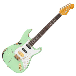 Distressed Surf Green Over Black Vintage V6 ProShop Custom-Build Electric Guitar
