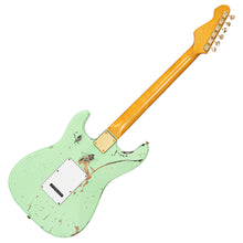 Load image into Gallery viewer, Distressed Surf Green Over Black Vintage V6 ProShop Custom-Build Electric Guitar