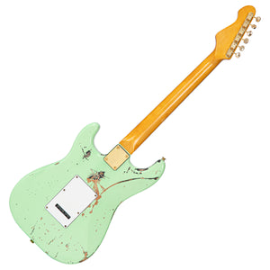 Distressed Surf Green Over Black Vintage V6 ProShop Custom-Build Electric Guitar