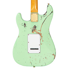 Load image into Gallery viewer, Distressed Surf Green Over Black Vintage V6 ProShop Custom-Build Electric Guitar